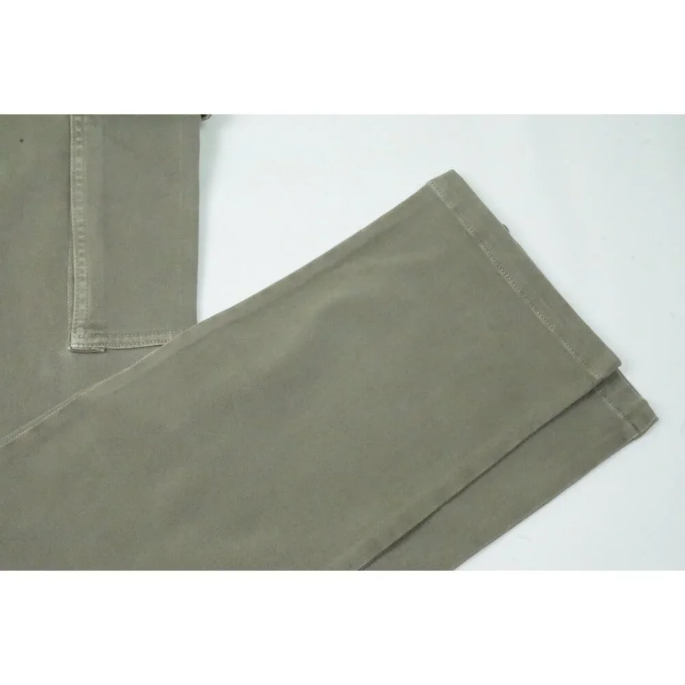 Isaia Light Olive Green Cargo Cotton Blend Casual Men Chino Pant 54R EU NEW